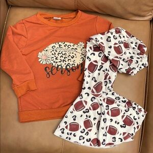 Cozy Orange and White& Brown Football 🏈 Set size 5
